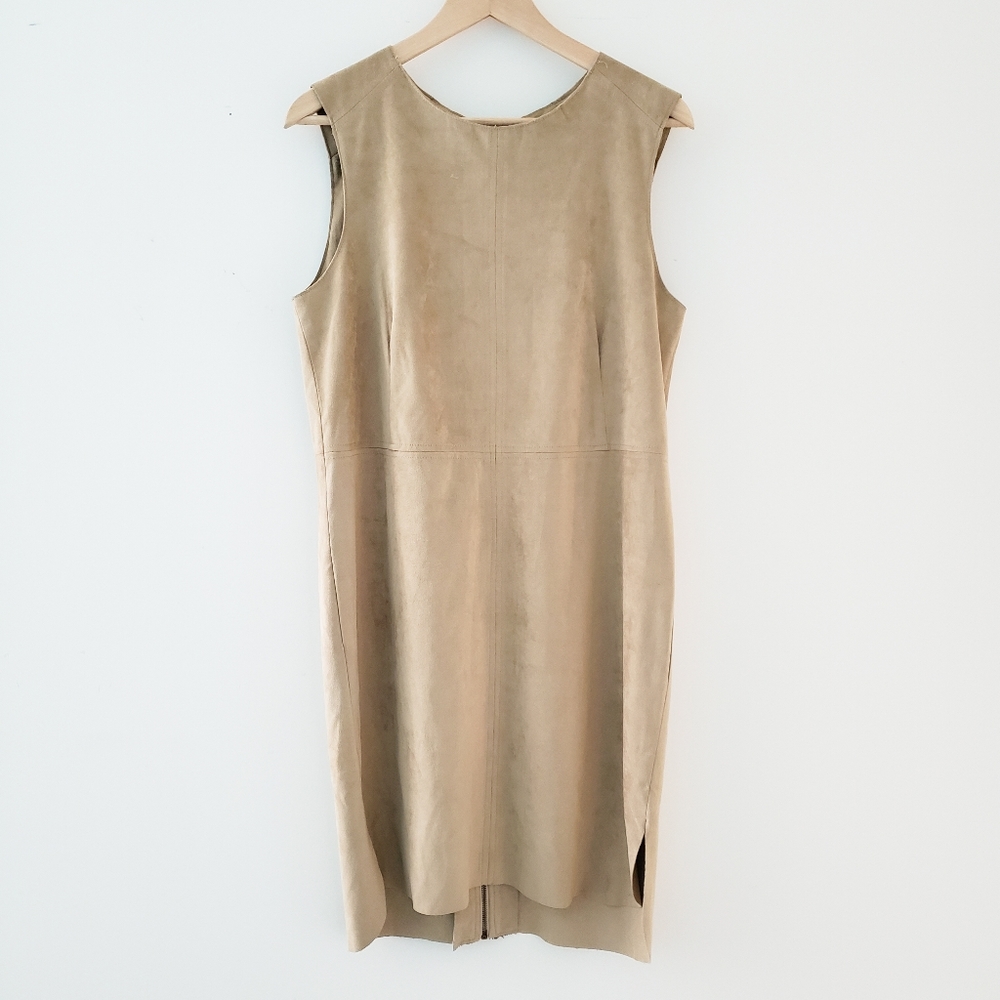 Bagatelle Suede Light Tan Minimalist Sleeveless Dress Size 10